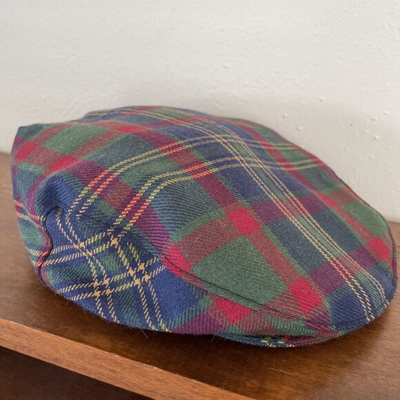 100% Pure New Wool Irish County Tartans Beret Cap Hat Tweed Plaid Vtg Excellent‎ - Picture 1 of 6
